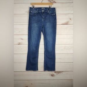 Soundgirl 11 Jeans Womans Blue Boot Cut Embroidery On Back Pockets.